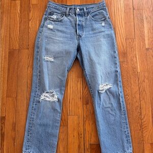 Levi’s Distressed Light Blue Jeans - Casual Straight Fit